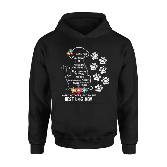 Personalized Dog Mom Shirt/Hoodie - Up to 7 Names - Gift Idea For Dog Lover/Mother's Day - Thanks For Loving Me