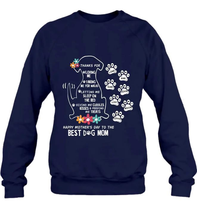 Personalized Dog Mom Shirt/Hoodie - Up to 7 Names - Gift Idea For Dog Lover/Mother's Day - Thanks For Loving Me