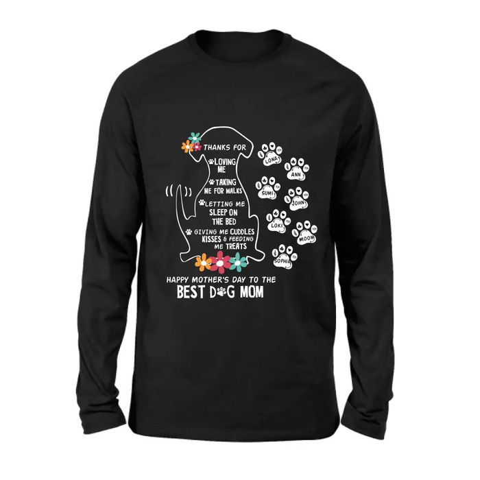Personalized Dog Mom Shirt/Hoodie - Up to 7 Names - Gift Idea For Dog Lover/Mother's Day - Thanks For Loving Me