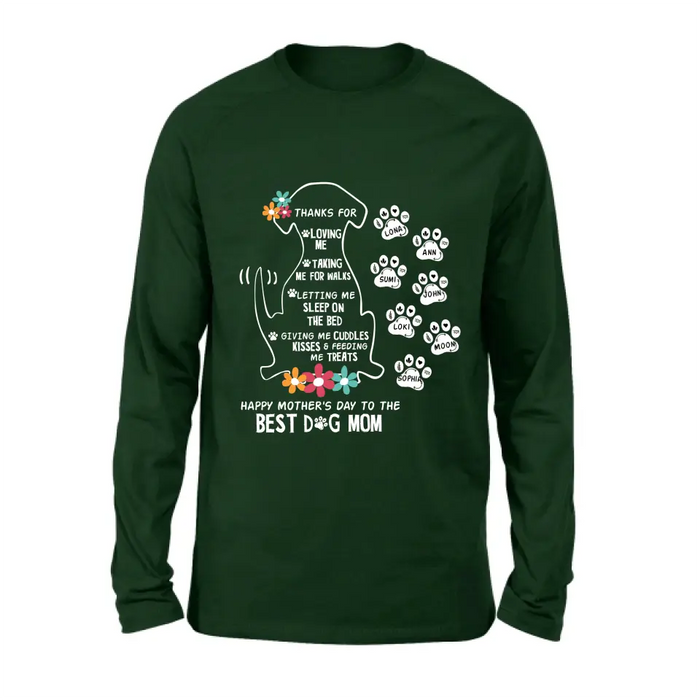 Personalized Dog Mom Shirt/Hoodie - Up to 7 Names - Gift Idea For Dog Lover/Mother's Day - Thanks For Loving Me