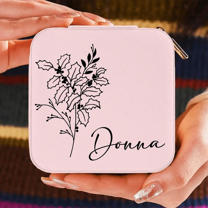 Personalized Birth Flower Jewelry Box - Gift Idea for Mother's Day/Birthday