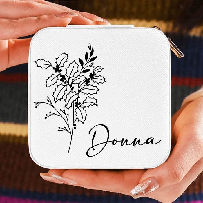 Personalized Birth Flower Jewelry Box - Gift Idea for Mother's Day/Birthday