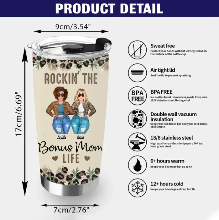 Personalized Bonus Mom Tumbler - Gift Idea For Mother's Day - Rockin' The Bonus Mom Life