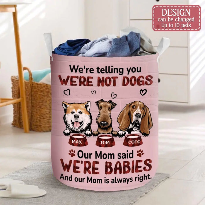 Personalized Pet Laundry Basket - Up to 10 Dogs/Cats - Gift Idea For Dog/Cat Lover - I'm Telling You I'm Not A Dog My Mom Said I'm A Baby