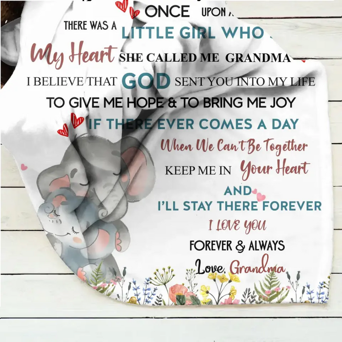 Personalized Elephant Baby Quilt/Fleece Throw Blanket - Gift Idea For Kids - To My Granddaughter I Love You Forever & Always