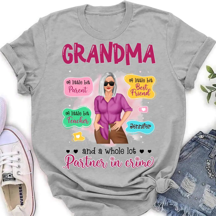 Personalized Grandma Mom Shirt - Mother's Day Gift Idea for Mom/Grandma - Partner In Crime