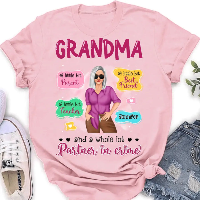 Personalized Grandma Mom Shirt - Mother's Day Gift Idea for Mom/Grandma - Partner In Crime