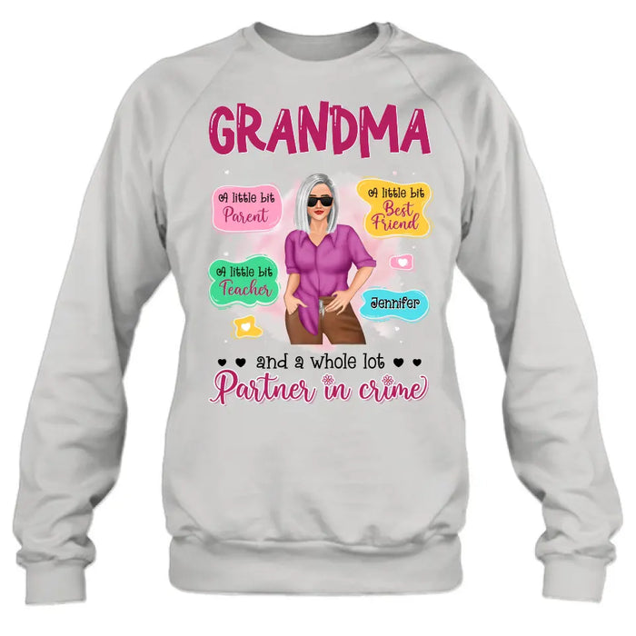 Personalized Grandma Mom Shirt - Mother's Day Gift Idea for Mom/Grandma - Partner In Crime