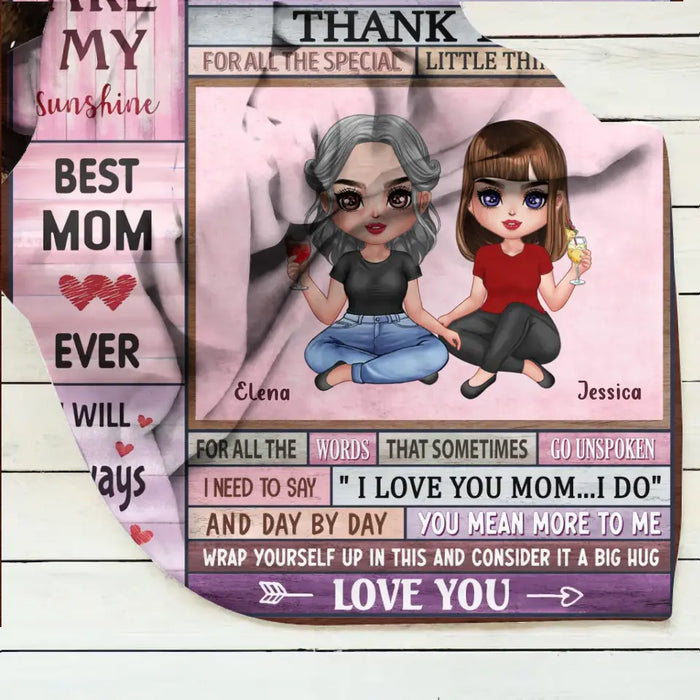 Personalized To My Mom Quilt/Fleece Throw Blanket - Mother's Day Gift Idea To Mom - For All The Times That I Forget To Say Thank You