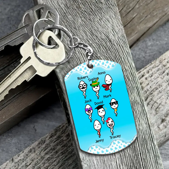 Personalized Sperms Aluminum Keychain- Up to 8 Sperms - Gift Idea For Mother's Day - Thanks For Not Swallowing Us Happy Mother's Day
