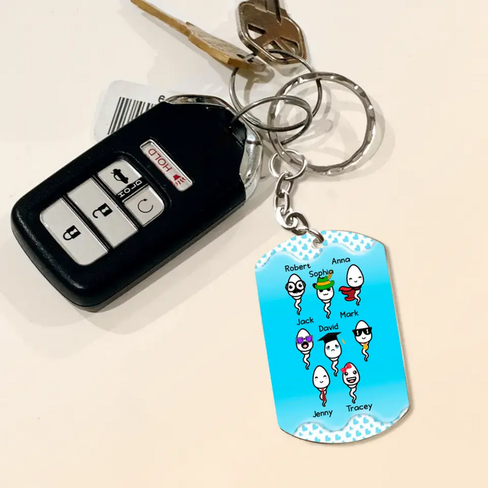 Personalized Sperms Aluminum Keychain- Up to 8 Sperms - Gift Idea For Mother's Day - Thanks For Not Swallowing Us Happy Mother's Day