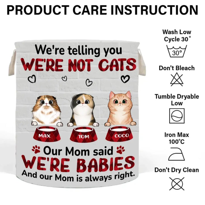 Personalized Pet Laundry Basket - Up to 10 Dogs/Cats - Gift Idea For Dog/Cat Lover - I'm Telling You I'm Not A Dog My Mom Said I'm A Baby