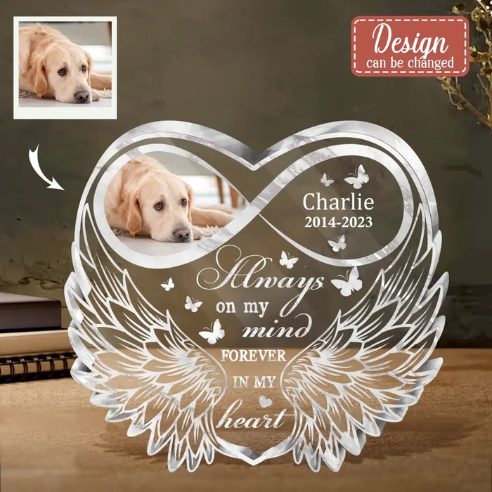 Personalized Memorial Photo Acrylic Plaque - Memorial Gift Idea For Family Member - Upload Photo - No Longer By My Side But Forever In My Heart