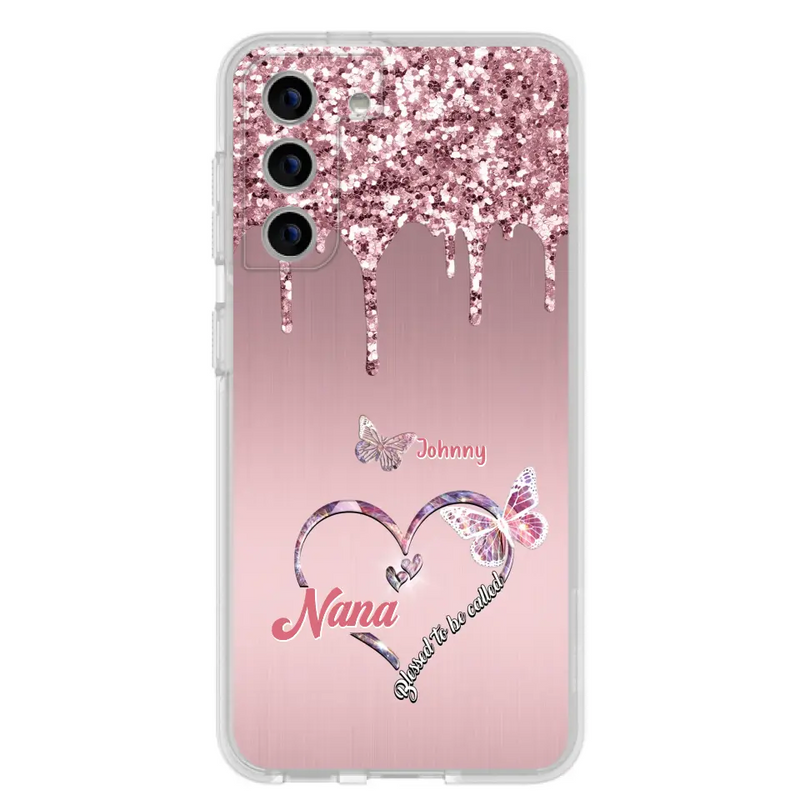 Custom Personalized Grandma Phone Case - Upto 10 Kids - Gift Idea For Mom/ Grandma/ Mother's Day - Case for iPhone/Samsung - Blessed To Be Called Nana