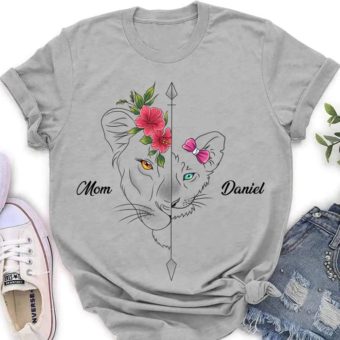 Personalized Lion Mom Shirt - Up to 5 Kids - Mother's Day Gift Idea for Mom/Grandma