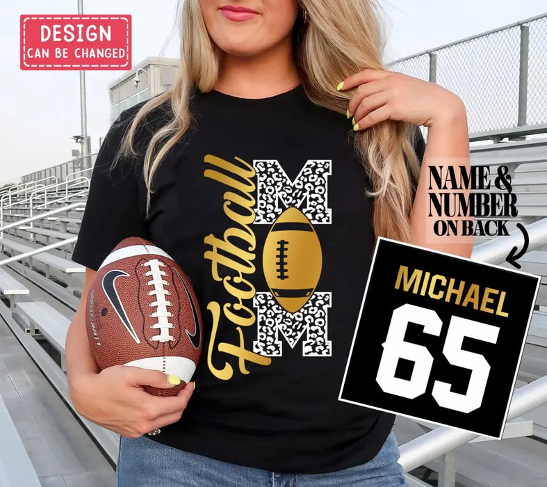 Personalized Football Mom AOP T-Shirt - Mother's Day Gift Idea for Mom/Grandma