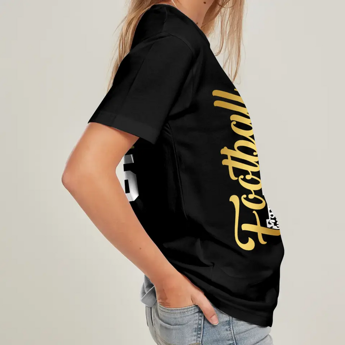 Personalized Football Mom AOP T-Shirt - Mother's Day Gift Idea for Mom/Grandma