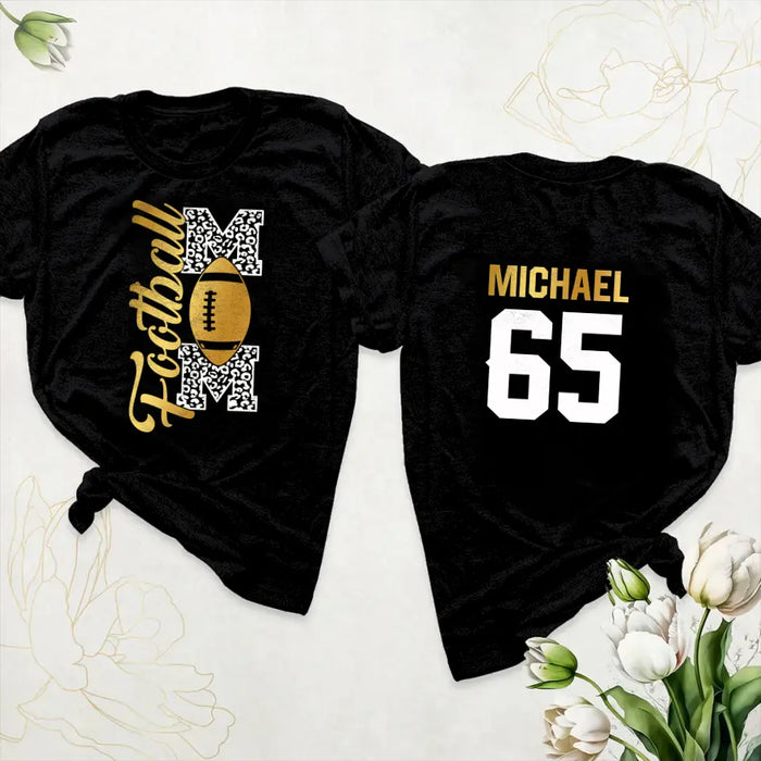Personalized Football Mom AOP T-Shirt - Mother's Day Gift Idea for Mom/Grandma