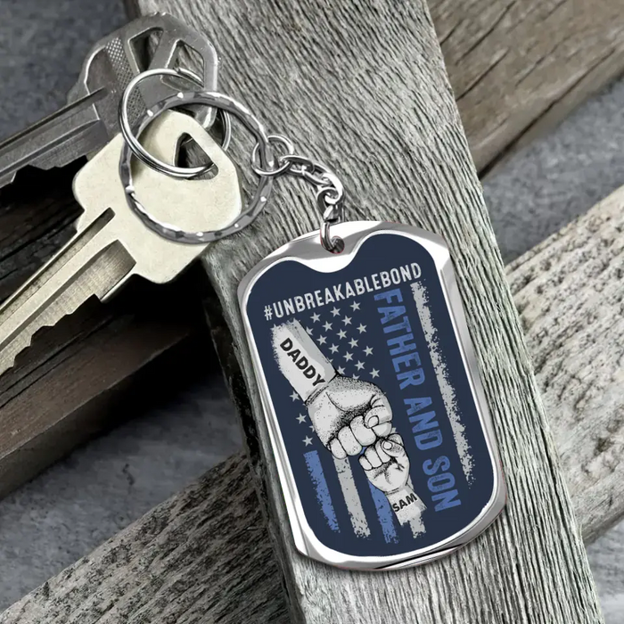 Personalized Father Aluminum Keychain - Father with up to 7 Children - Gift Idea for Father's Day - Unbreakable Bond