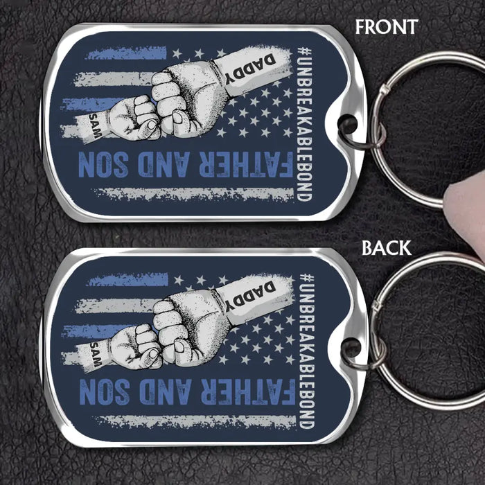 Personalized Father Aluminum Keychain - Father with up to 7 Children - Gift Idea for Father's Day - Unbreakable Bond