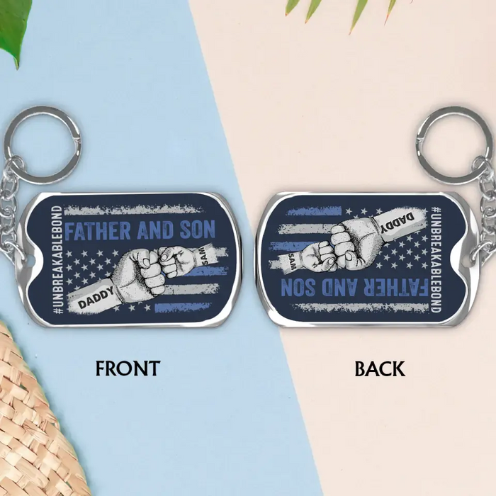 Personalized Father Aluminum Keychain - Father with up to 7 Children - Gift Idea for Father's Day - Unbreakable Bond