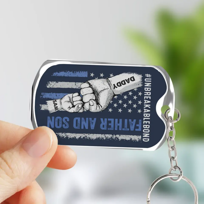 Personalized Father Aluminum Keychain - Father with up to 7 Children - Gift Idea for Father's Day - Unbreakable Bond