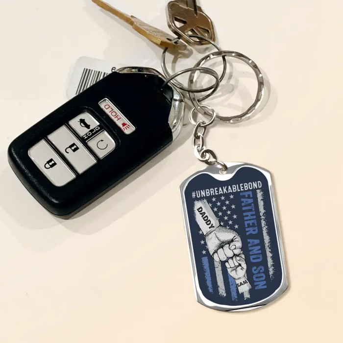 Personalized Father Aluminum Keychain - Father with up to 7 Children - Gift Idea for Father's Day - Unbreakable Bond