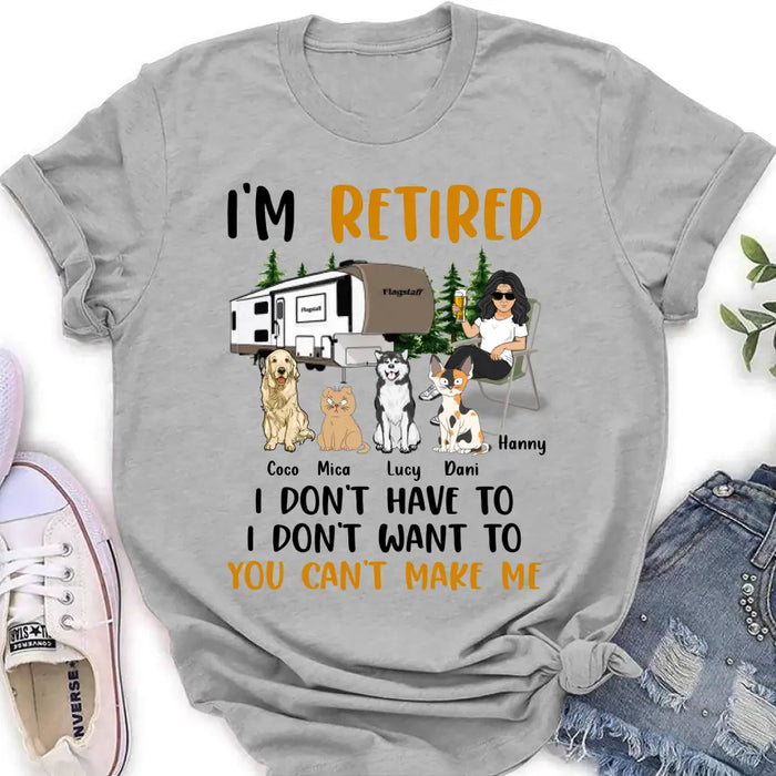 Personalized Pet Mom Shirt/Hoodie - Up to 4 Pets - Mother's Day Gift Idea For Mom - I'm Retired
