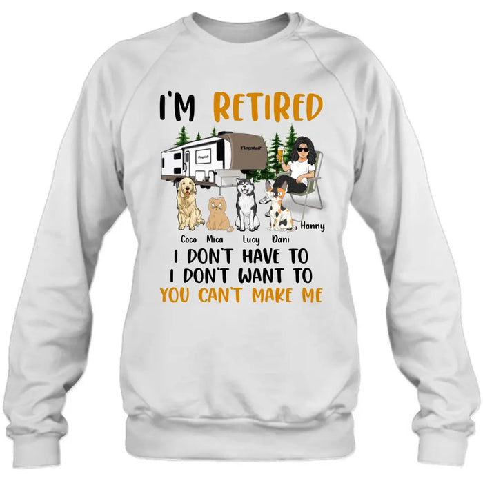 Personalized Pet Mom Shirt/Hoodie - Up to 4 Pets - Mother's Day Gift Idea For Mom - I'm Retired