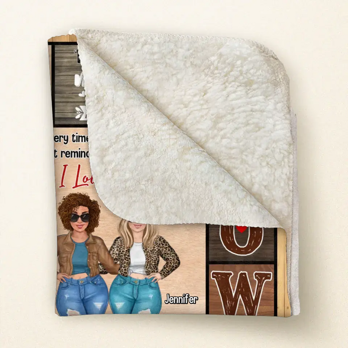 Personalized Mom & Daughter Quilt/Fleece Throw Blanket - Mother's Day Gift Idea To Mom - I Love You To The Moon And Back