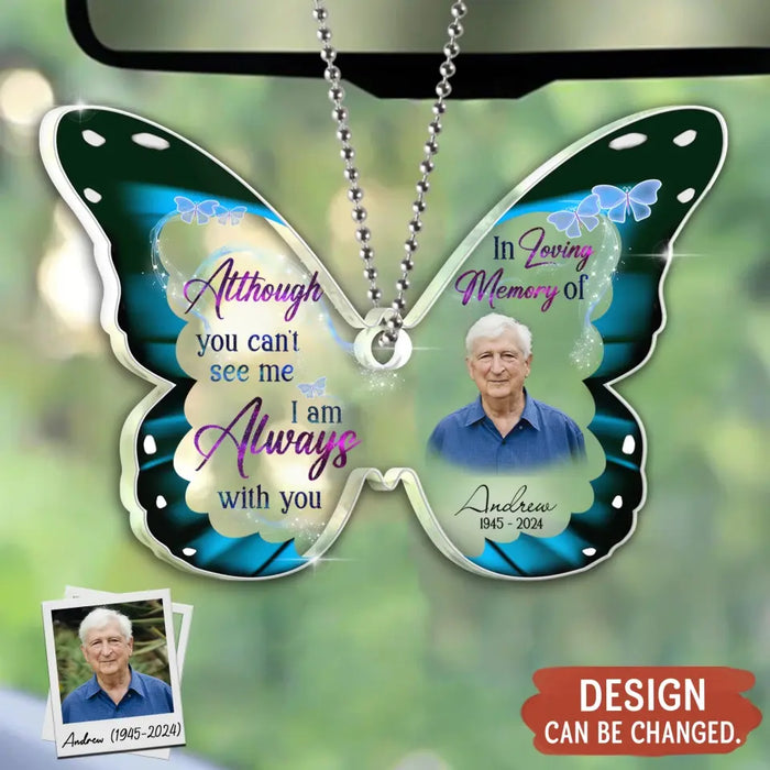 Personalized Memorial Mom Butterfly Acrylic Ornament - Upload Photo - Memorial Gift Idea For Mom/Dad - Always Loved Never Forgotten Forever Missed