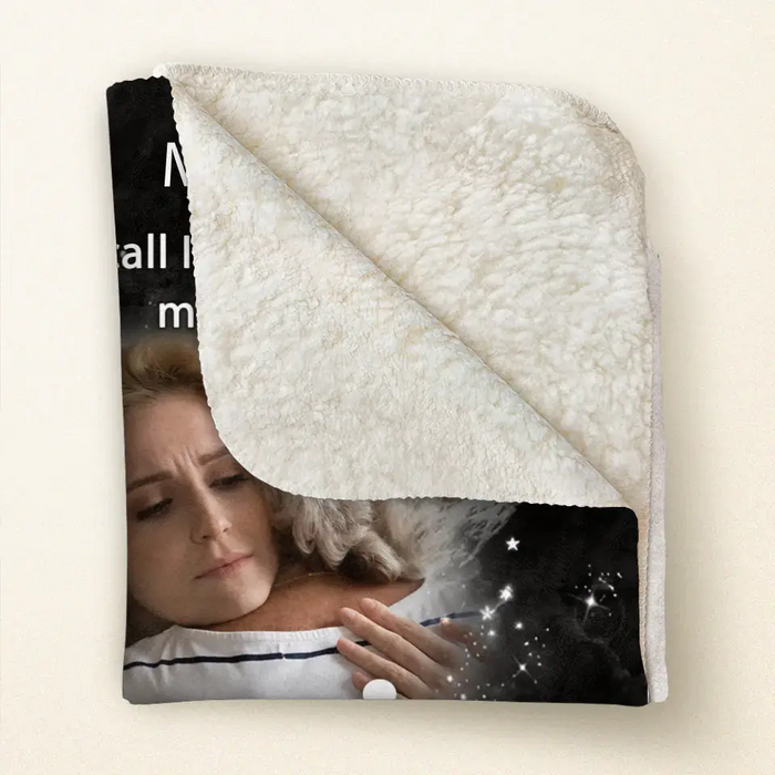 Personalized Memorial Mom Quilt/Fleece Throw Blanket - Upload Photo - Memorial Gift Idea For Mom/Dad/Family Member - The Call I Wish I Could Make