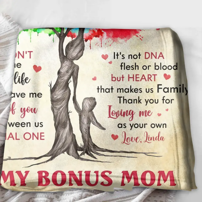 Personalized Bonus Mom Quilt/Fleece Throw Blanket/Pillow Cover - Mother's Day Gift Idea To Mom - Life Gave Us The Gift Of You
