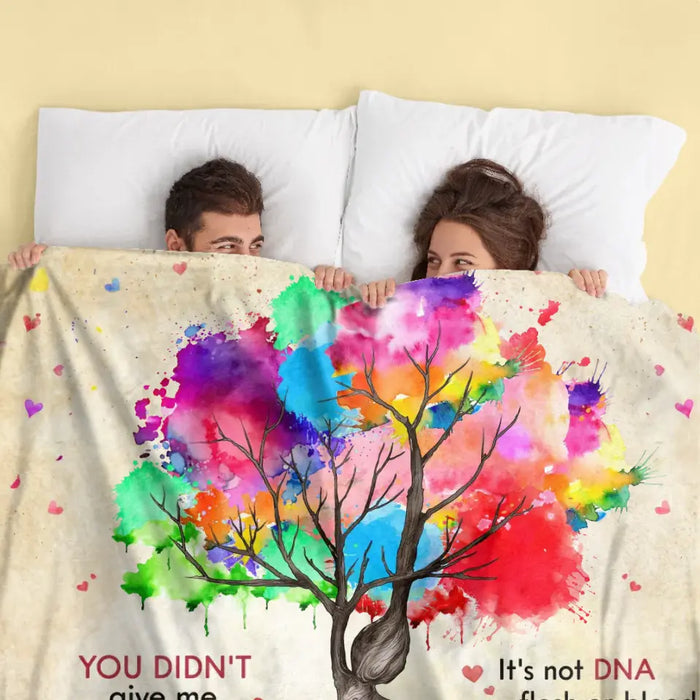 Personalized Bonus Mom Quilt/Fleece Throw Blanket/Pillow Cover - Mother's Day Gift Idea To Mom - Life Gave Us The Gift Of You