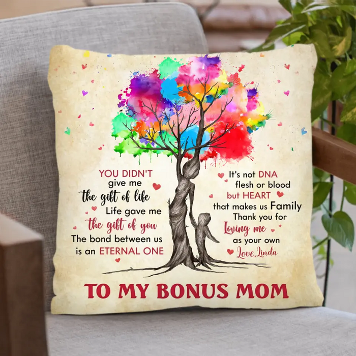 Personalized Bonus Mom Quilt/Fleece Throw Blanket/Pillow Cover - Mother's Day Gift Idea To Mom - Life Gave Us The Gift Of You