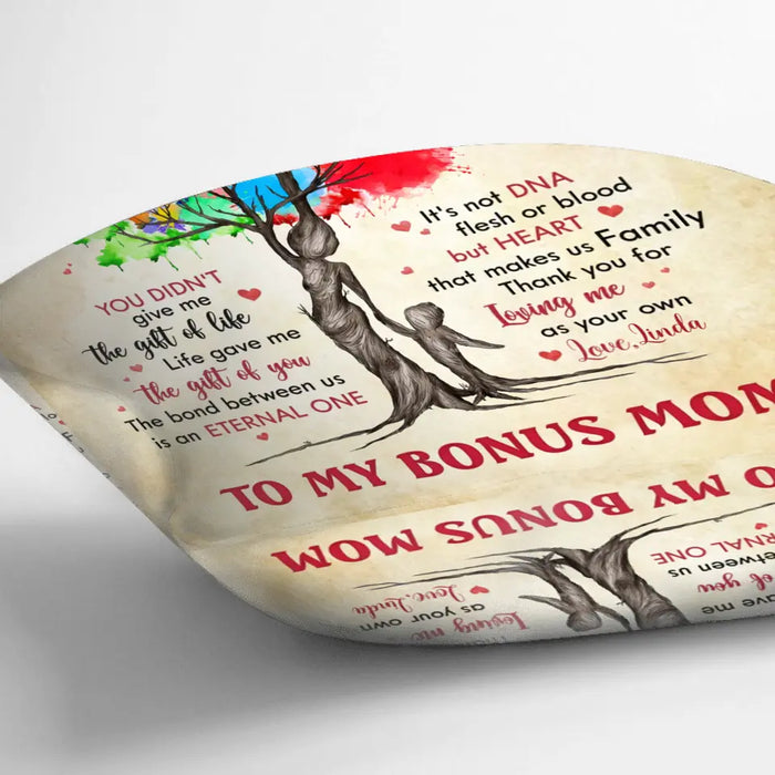 Personalized Bonus Mom Quilt/Fleece Throw Blanket/Pillow Cover - Mother's Day Gift Idea To Mom - Life Gave Us The Gift Of You