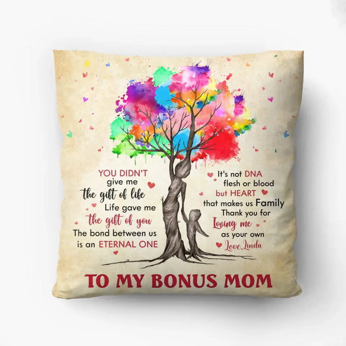 Personalized Bonus Mom Quilt/Fleece Throw Blanket/Pillow Cover - Mother's Day Gift Idea To Mom - Life Gave Us The Gift Of You