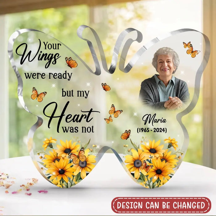 Personalized Memorial Mom Butterfly Acrylic Plaque - Memorial Gift Idea For Family Member - Those We Love Don't Go Away They Fly Beside Us Every Day
