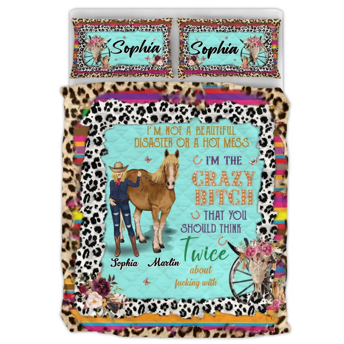 Personalized Horse Girl Quilt Bed Sets - Gift Idea For Girl/Horse Lovers - I'm Not A Beautiful Disaster