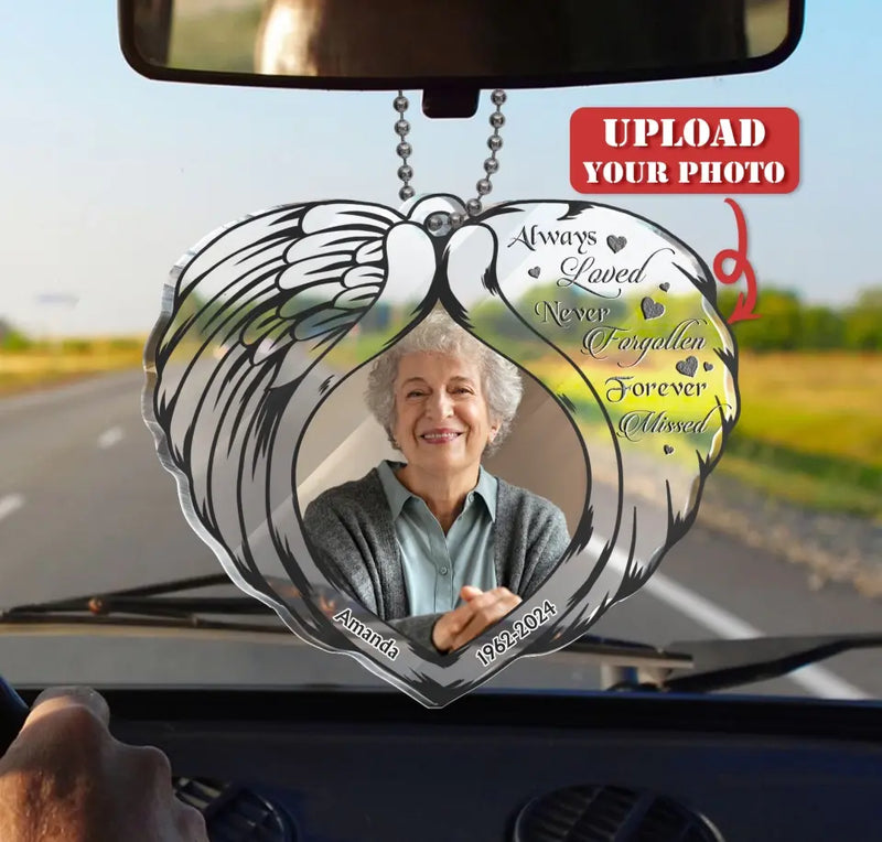 Personalized Memorial Heart Acrylic Ornament - Memorial Gift Idea For Family Member/Pet Lover - Upload Photo - The Moment Your Heart Stopped Mine Changed Forever