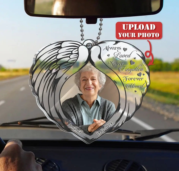 Personalized Memorial Heart Acrylic Ornament - Memorial Gift Idea For Family Member/Pet Lover - Upload Photo - The Moment Your Heart Stopped Mine Changed Forever