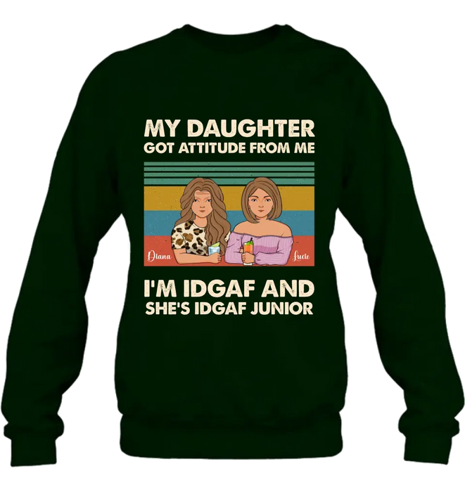 Personalized Mom T-shirt/Hoodie - Gift Idea For Mother's Day - I'm IDGAF And She's IDGAF Junior