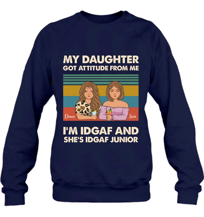 Personalized Mom T-shirt/Hoodie - Gift Idea For Mother's Day - I'm IDGAF And She's IDGAF Junior