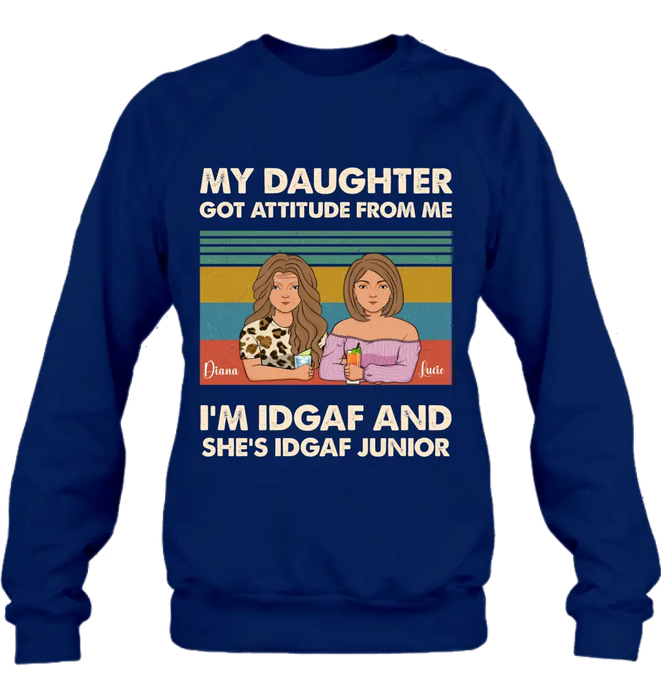 Personalized Mom T-shirt/Hoodie - Gift Idea For Mother's Day - I'm IDGAF And She's IDGAF Junior