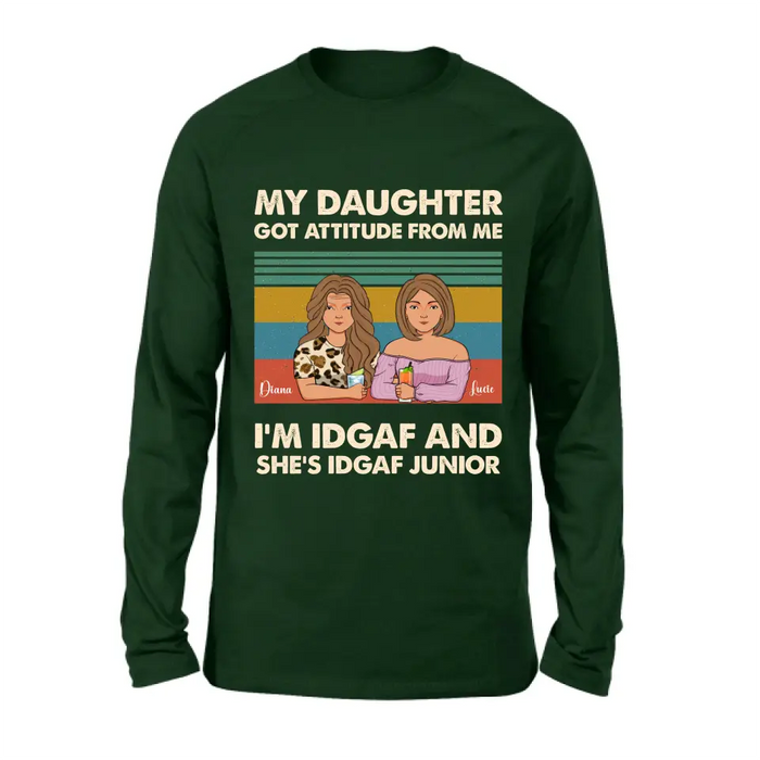 Personalized Mom T-shirt/Hoodie - Gift Idea For Mother's Day - I'm IDGAF And She's IDGAF Junior