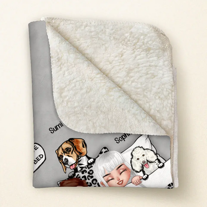 Personalized Couple With Dogs Quilt/Fleece Throw Blanket - Gift Idea For Dog Lovers - Up to 5 Dogs - We Can Get More Dogs