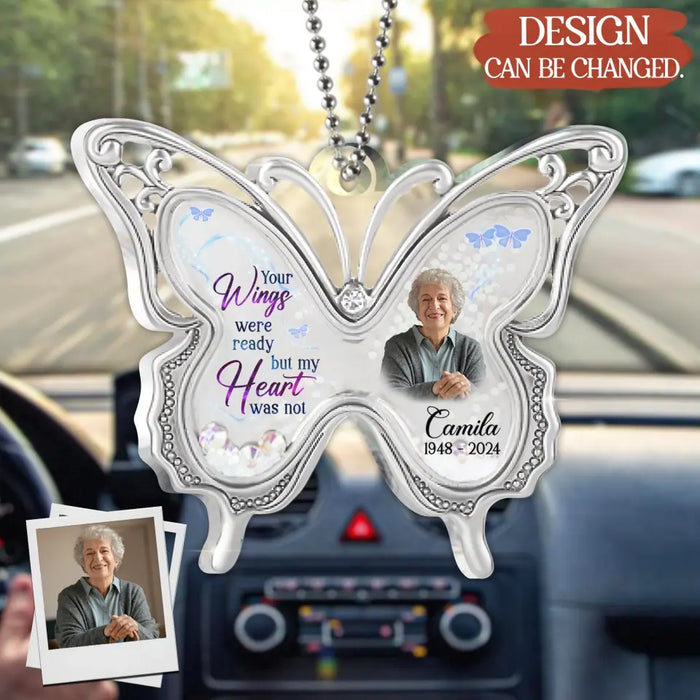 Personalized Memorial Butterfly Acrylic Ornament - Upload Photo - Memorial Gift For Family Member - Always Loved Never Forgotten Forever Missed
