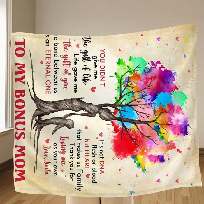 Personalized Bonus Mom Quilt/Fleece Throw Blanket/Pillow Cover - Mother's Day Gift Idea To Mom - Life Gave Us The Gift Of You