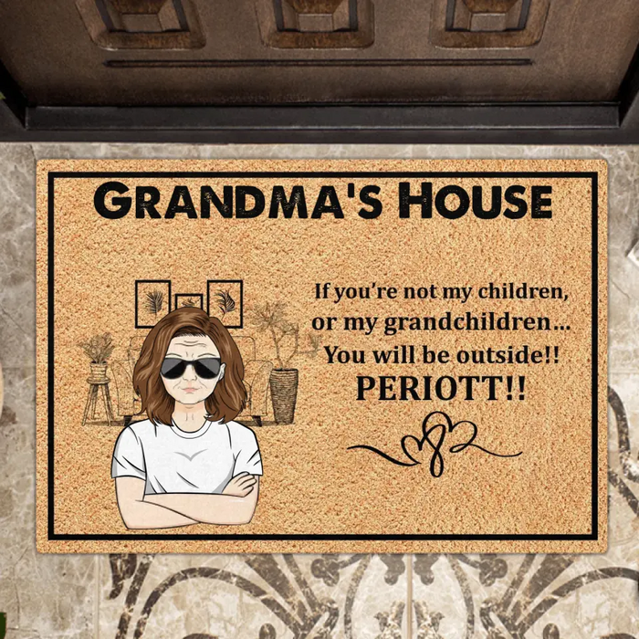 Personalized Grandma Doormat - Mother's Day Gift Idea Grandma - You Will Be Outside