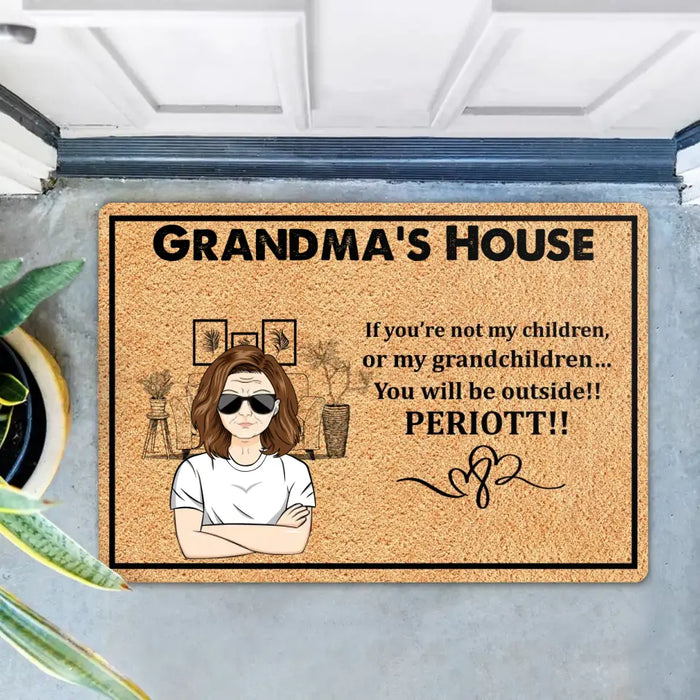 Personalized Grandma Doormat - Mother's Day Gift Idea Grandma - You Will Be Outside